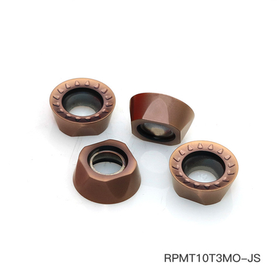 RPMT10T3MOE-JS Metallic Silver Carbide Turning Milling Cutter Sisipan