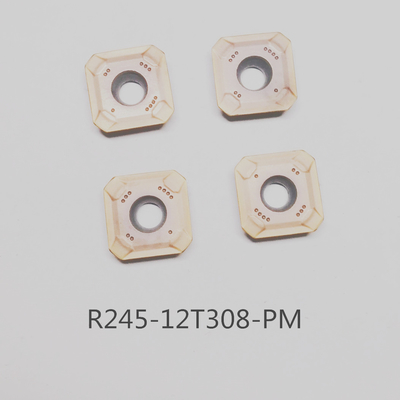 R245-12T308M-PM CNC Carbide Face Milling Inserts การเคลือบ PVD